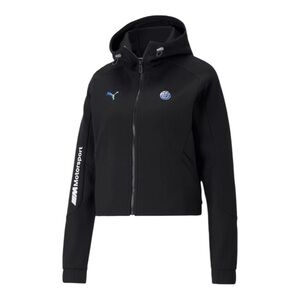 Puma BMW Motorsport Women’s XS Black Cropped Zip Hoodie Jacket Athleisure